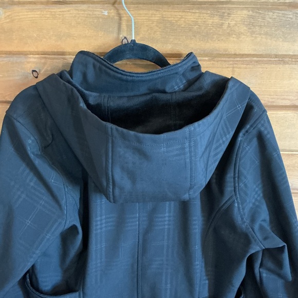 Jaclyn Smith Herringbone Black Trench Coat with Hood - Picture 5 of 8